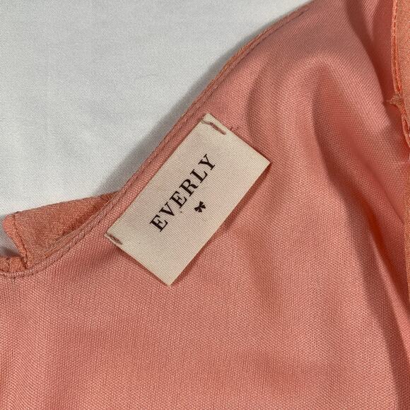 Floral Embroidered Prairie Collar Beach Coastal Pink Dress Sml Chiffon Sun Dress - Picture 6 of 8